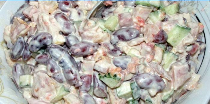 Salada de Feijão Vermelho com Molho de Maionese