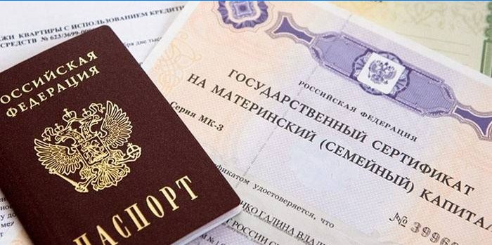 Passaporte de cidadão e certificado de maternidade