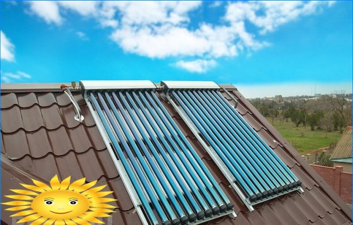 Instalação de coletor solar a vácuo