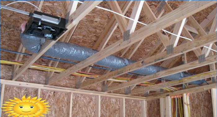 Sistema de ventilação em uma casa de madeira