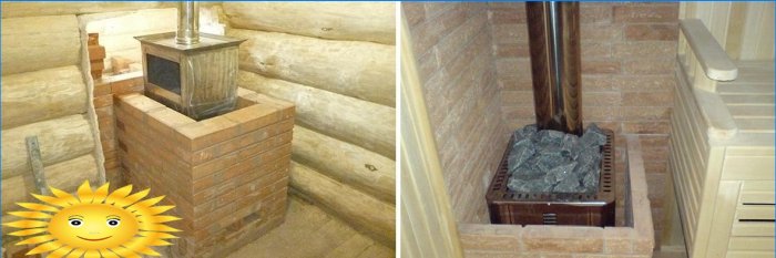 Opções de revestimento de fogão de sauna