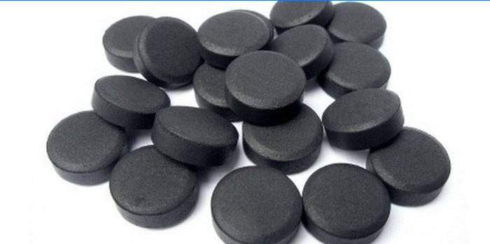 Comprimidos de carvão ativado preto