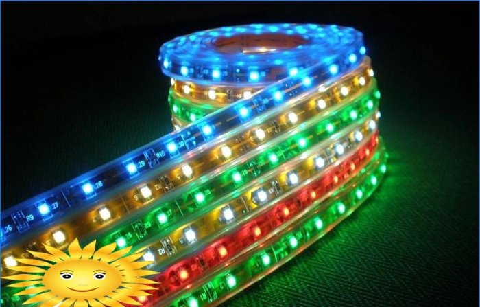 Tiras de LED para iluminação: tipos, tipos, conexão