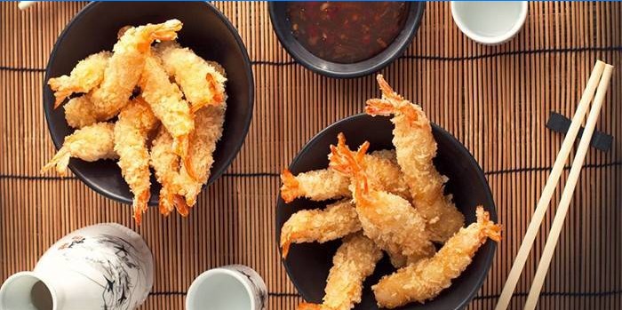 Camarão em tempura