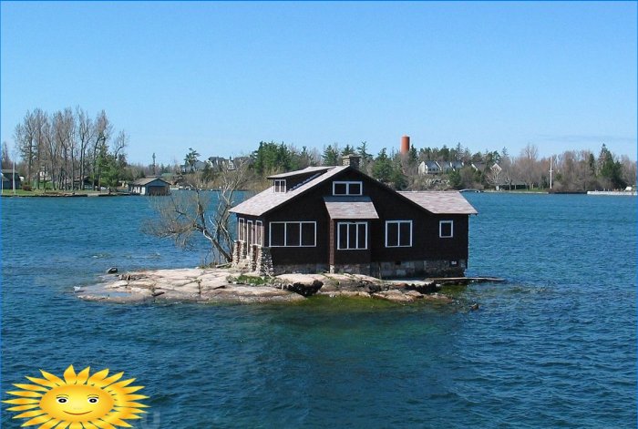 Ilha Just Room Enough no Canadá, do tamanho de uma casa