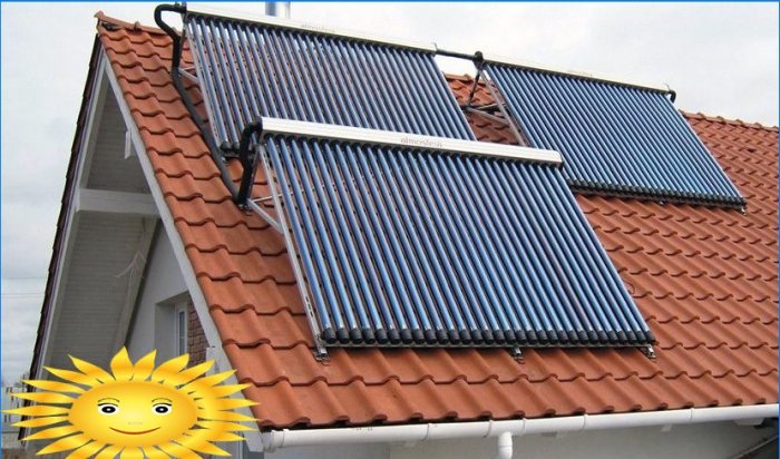 Coletor solar a vácuo para aquecimento doméstico