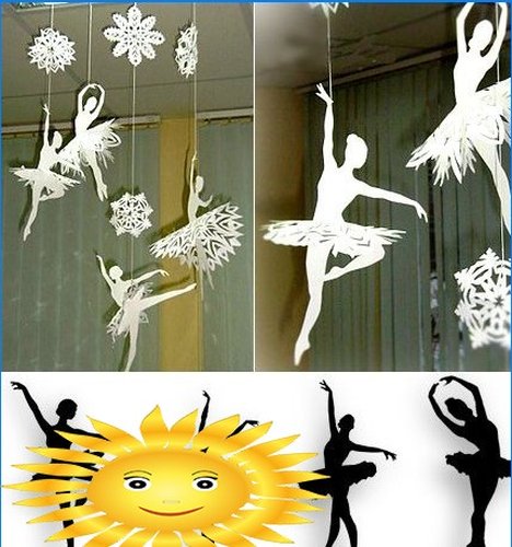 Bailarinas de flocos de neve voando