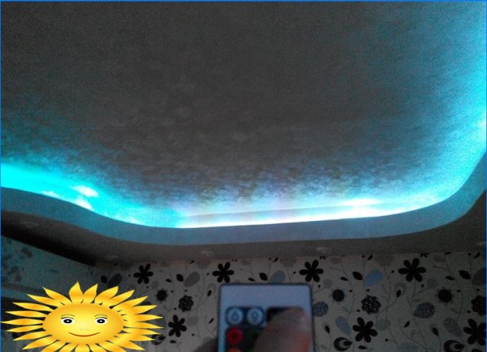 Iluminação de teto LED DIY. Instruções passo a passo para fotos