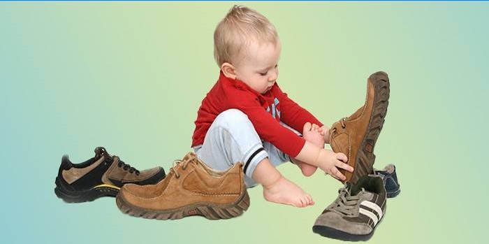 Tamanho dos sapatos de crianças dos EUA em russo
