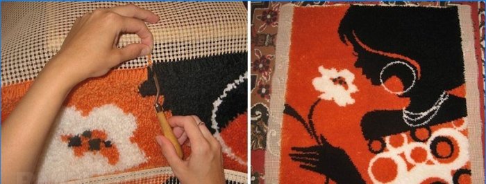 Tecendo um tapete de lã