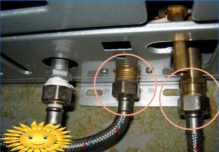 Conectando um trocador de calor para uma caldeira de aquecimento a gás