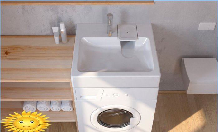 Máquina de lavar roupa debaixo da pia: características de seleção e instalação