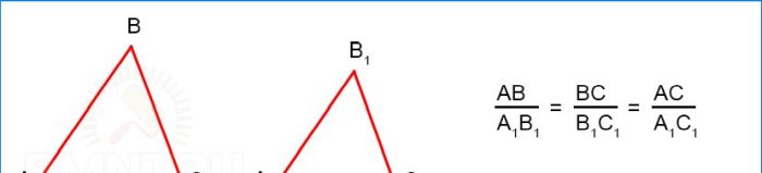 Similaridade de triângulos em três lados
