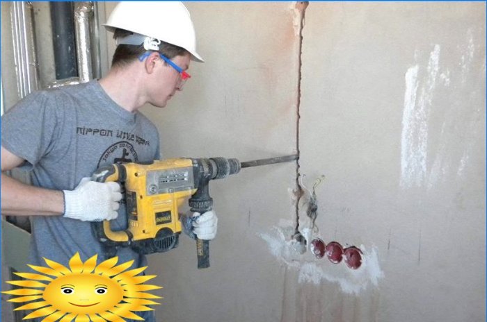 Cortando paredes para fiação: como cortar concreto e tijolo corretamente