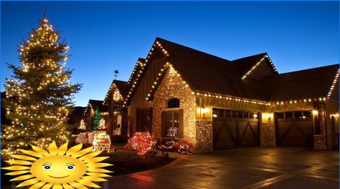 Decoração de férias: iluminação doméstica de Natal