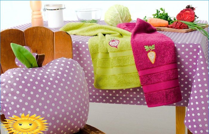 Escolhendo têxteis para a cozinha: opções e exemplos