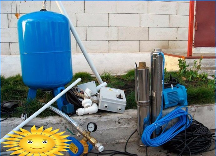 Esquemas de abastecimento de água para uma casa privada a partir de um poço